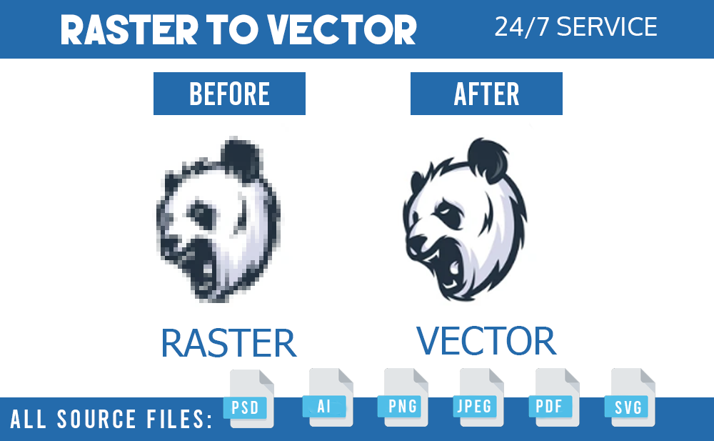 redesign, update and vectorize your logo and raster image