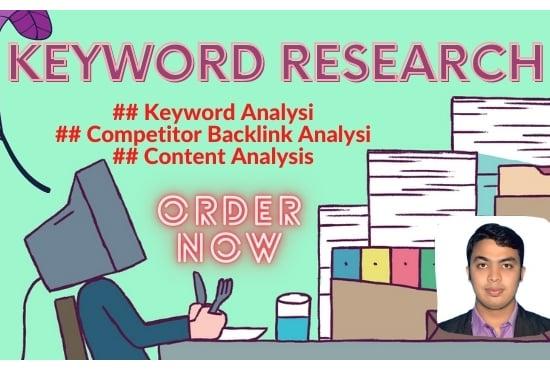 I will do SEO 401 keyword research and competitor analysis