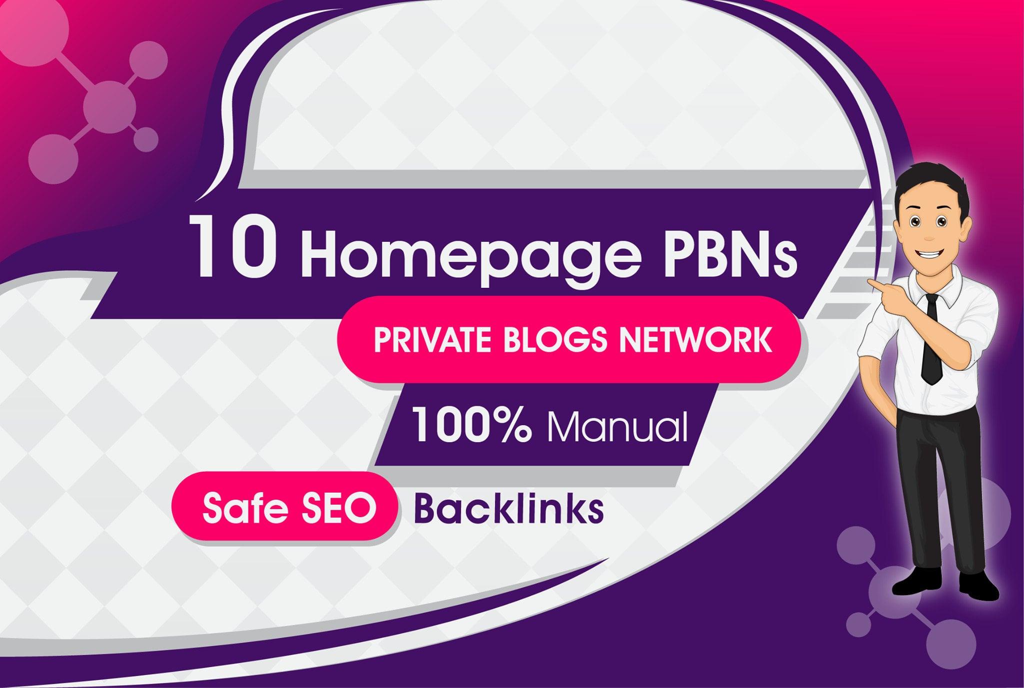 Build Manually 10 Homepage PBN On High DA DR and Aged Sites