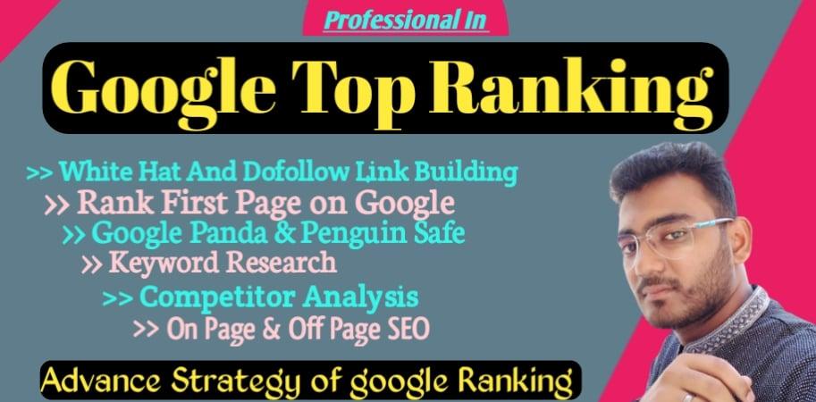 I will provide manually white hat SEO to do follow backlinks for google top ranking 