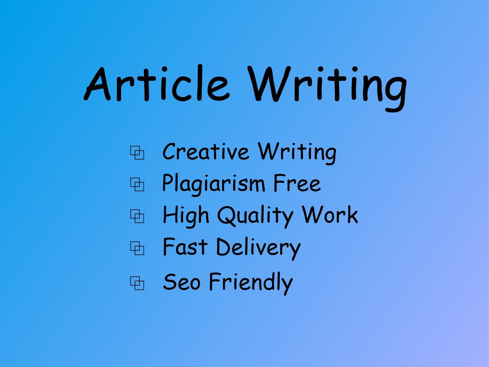 1500+ Words Smart and creative Article Writing 