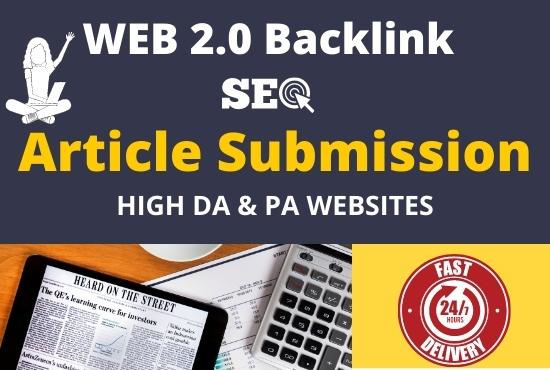  I'll do instant approval article submission and web 2 0 backlinks