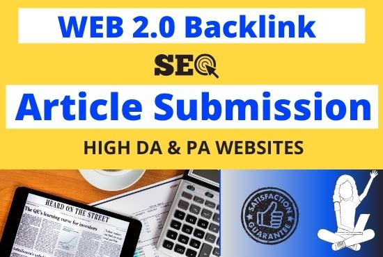  I'll do instant approval article submission and web 2 0 backlinks