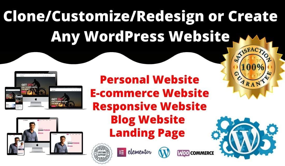 I will create responsive wordpress website, wordpress design or WordPress landing page.