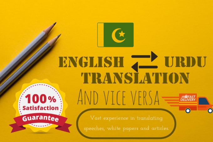 I will do english to urdu translation or urdu to english translation 