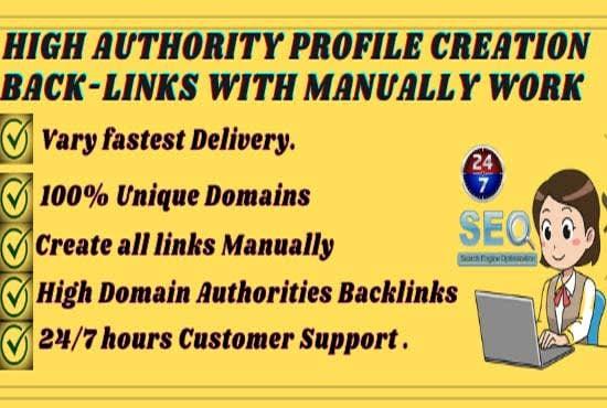 I will do 30 HQ profile creation or social profile backlinks