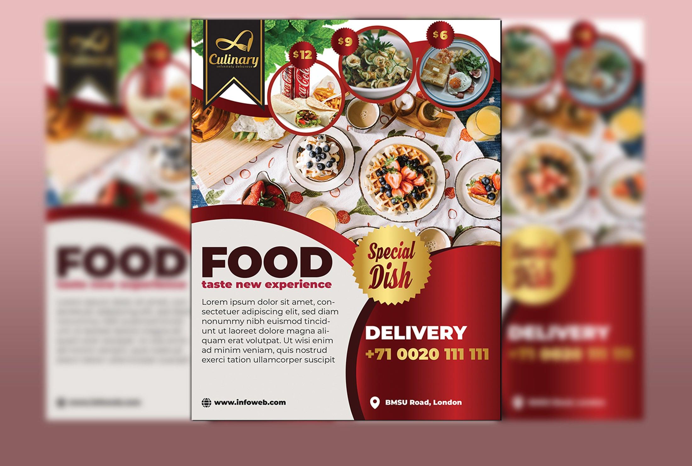 I will do awesome food flyer or restaurant menu design