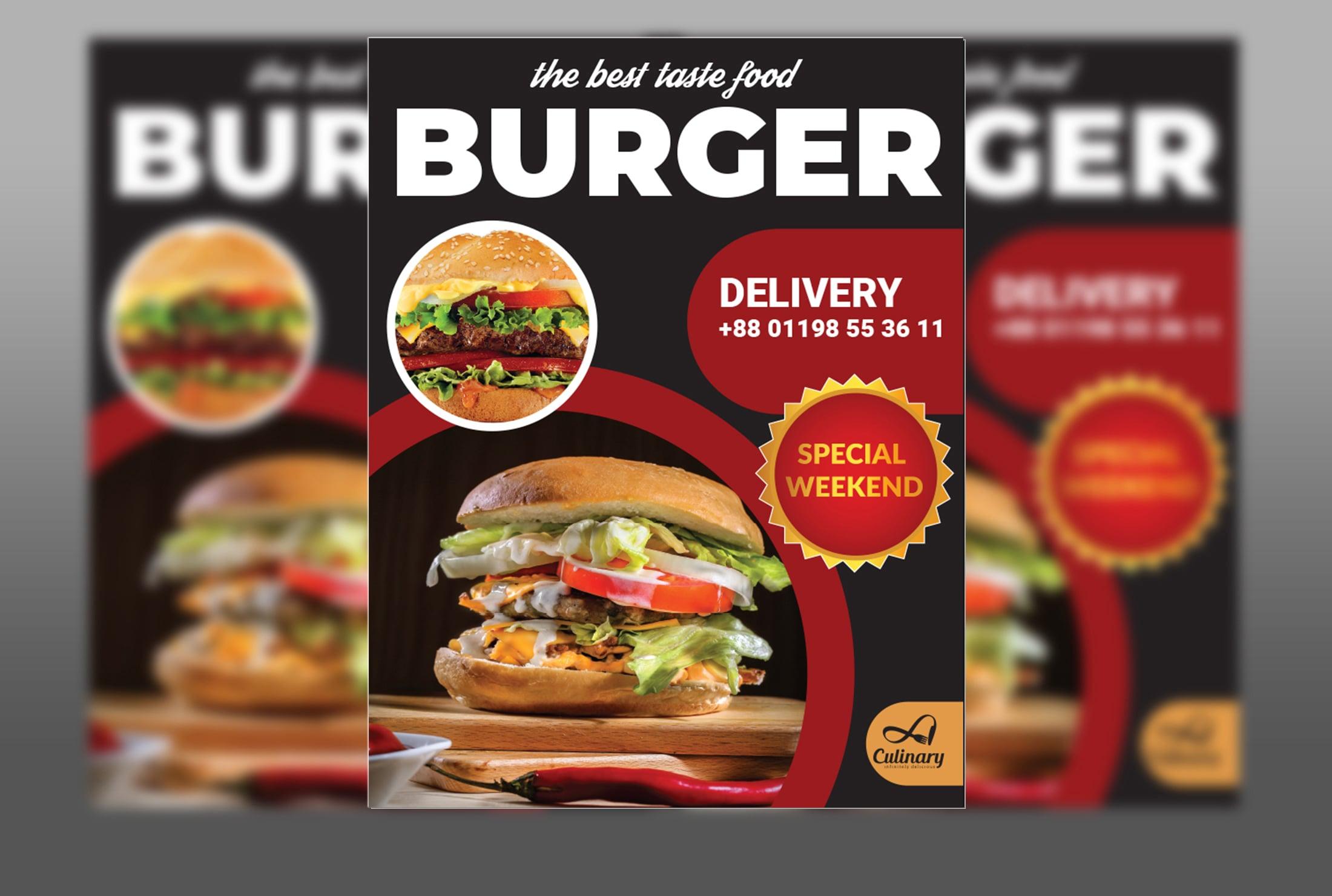 I will do awesome food flyer or restaurant menu design