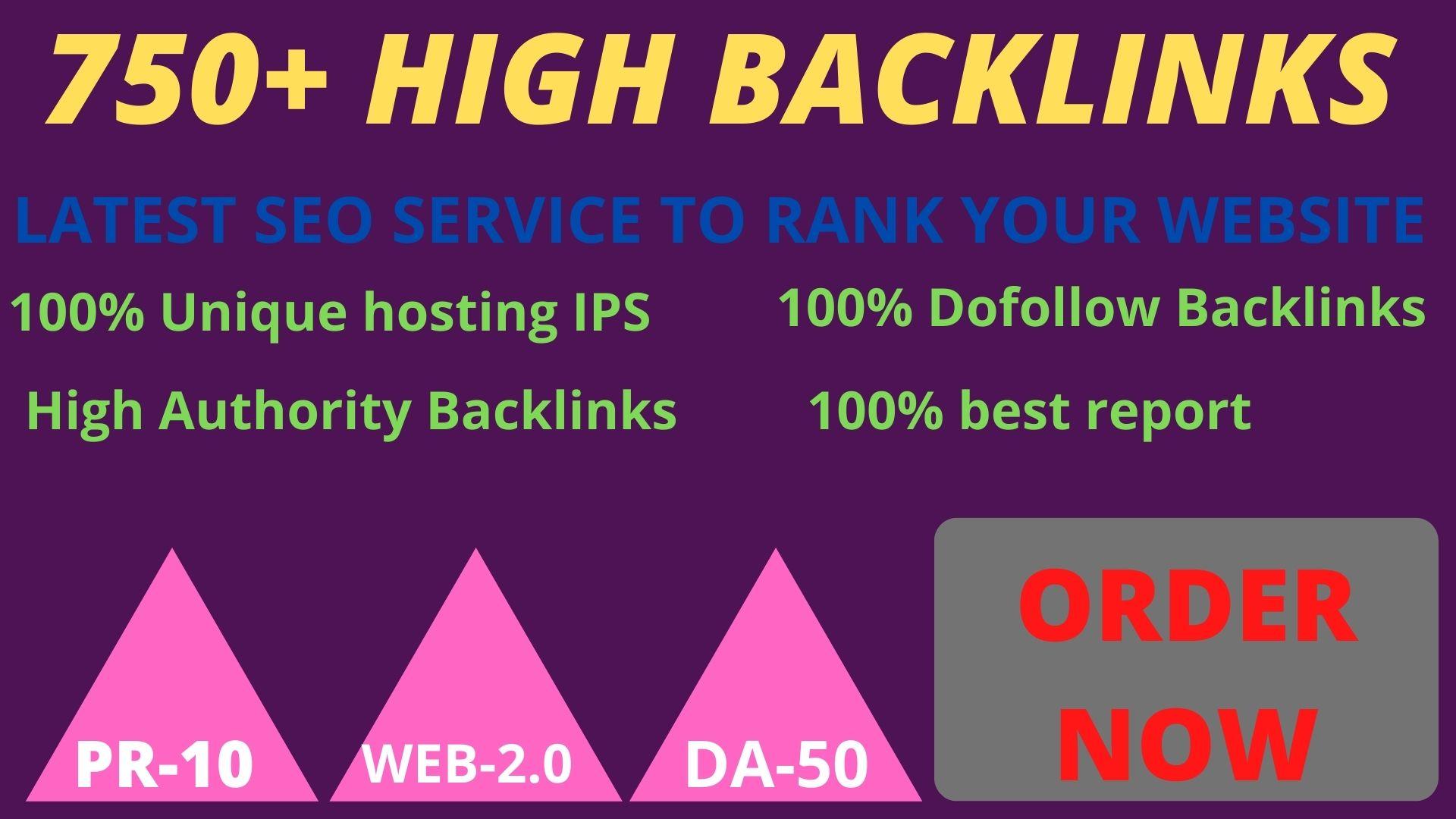 Letest update 2021 with 750+ pbn backlinks with high DA /PA on your homepage with a unique website.