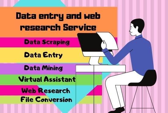 I will do fast online, offline data entry and web research