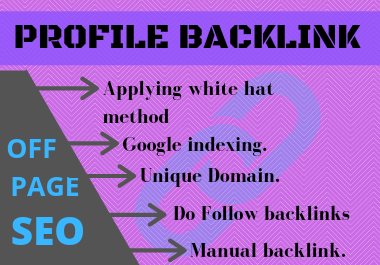 30 profile Backlink on high DA & PA sites with permanent Backlink.
