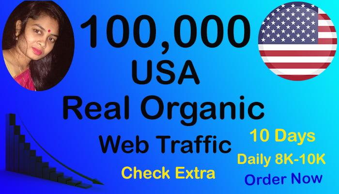 Real and Organic 100,000 USA Website Traffic within 10 Days