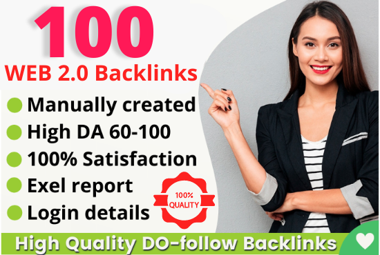 Manually Create 100+HQ Safe Web 2.0 Backlinks Rank on Google