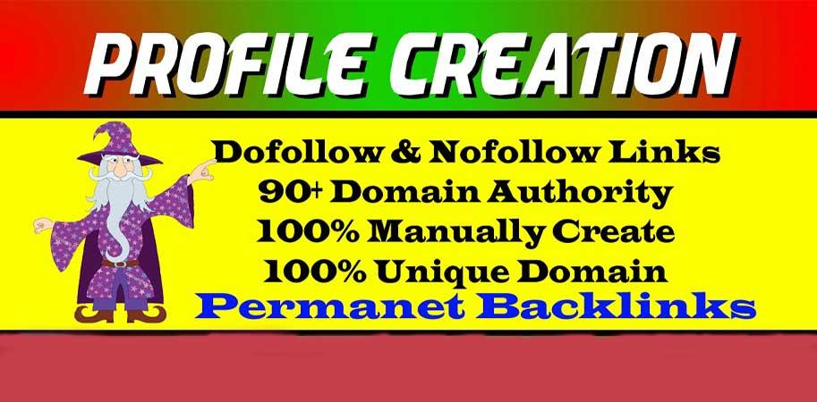 I will create 20 HQ social profile creation backlinks