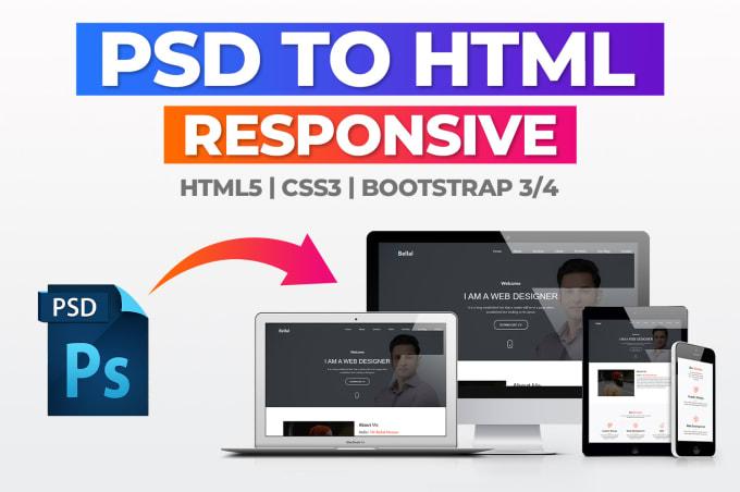 I will convert XD to HTML , PSD to HTML responsive with bootstrap 4