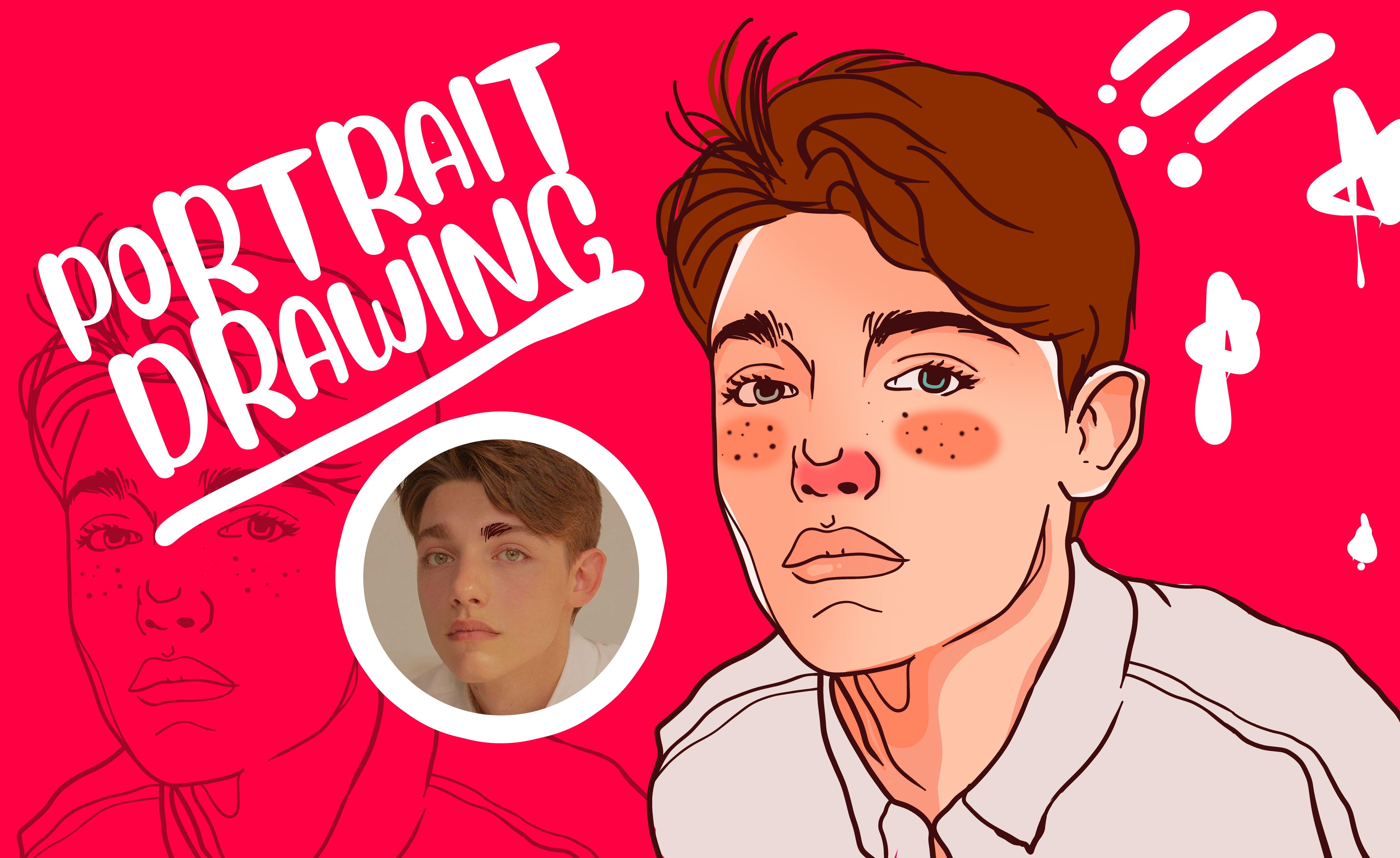 I will draw a cute illustration portrait with my style