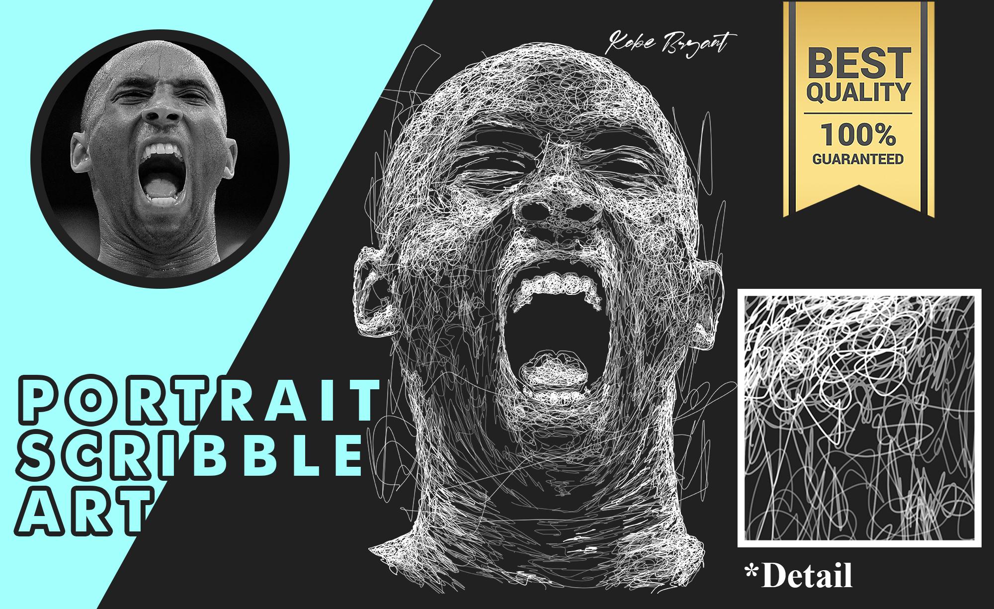 I will draw a unique scribble art from your photo