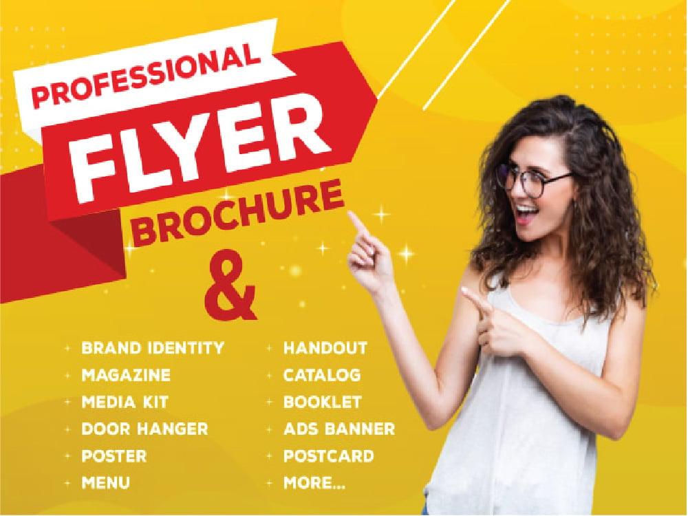 You will get A professional flyer design brochure designer