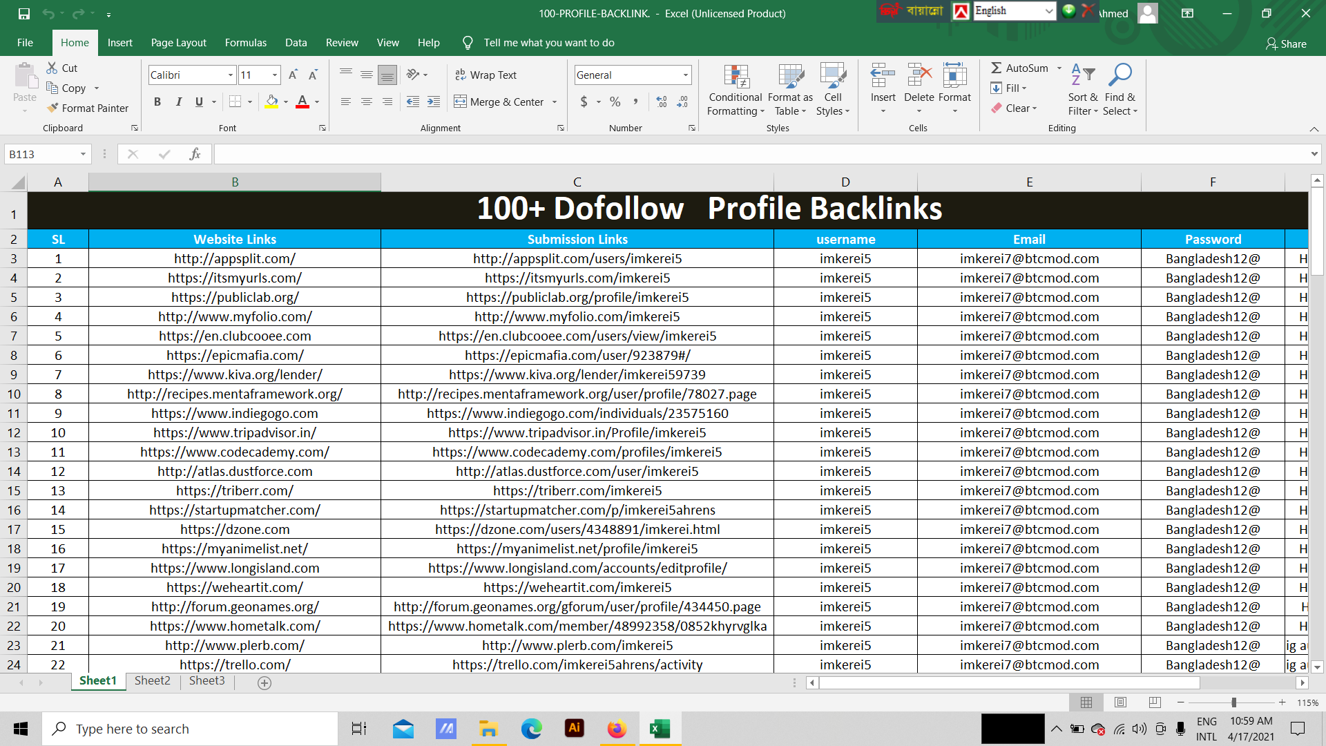 100 Social Profile Backlinks For Your Website 