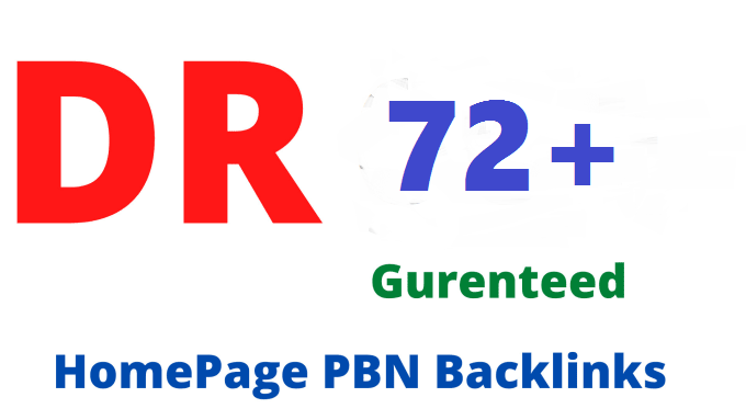 Get 3 DR 72+ High Quality Homepage PBN Backlinks 