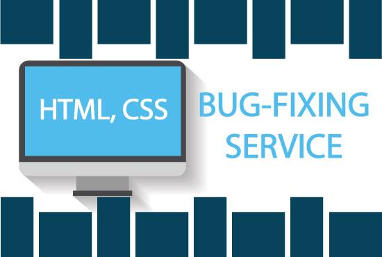 I will do any HTML, CSS Bug Fixing OR Error Fixing