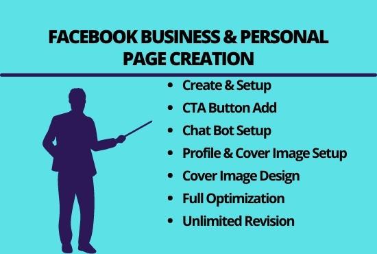 I will do Facebook business and personal page creation with optimize