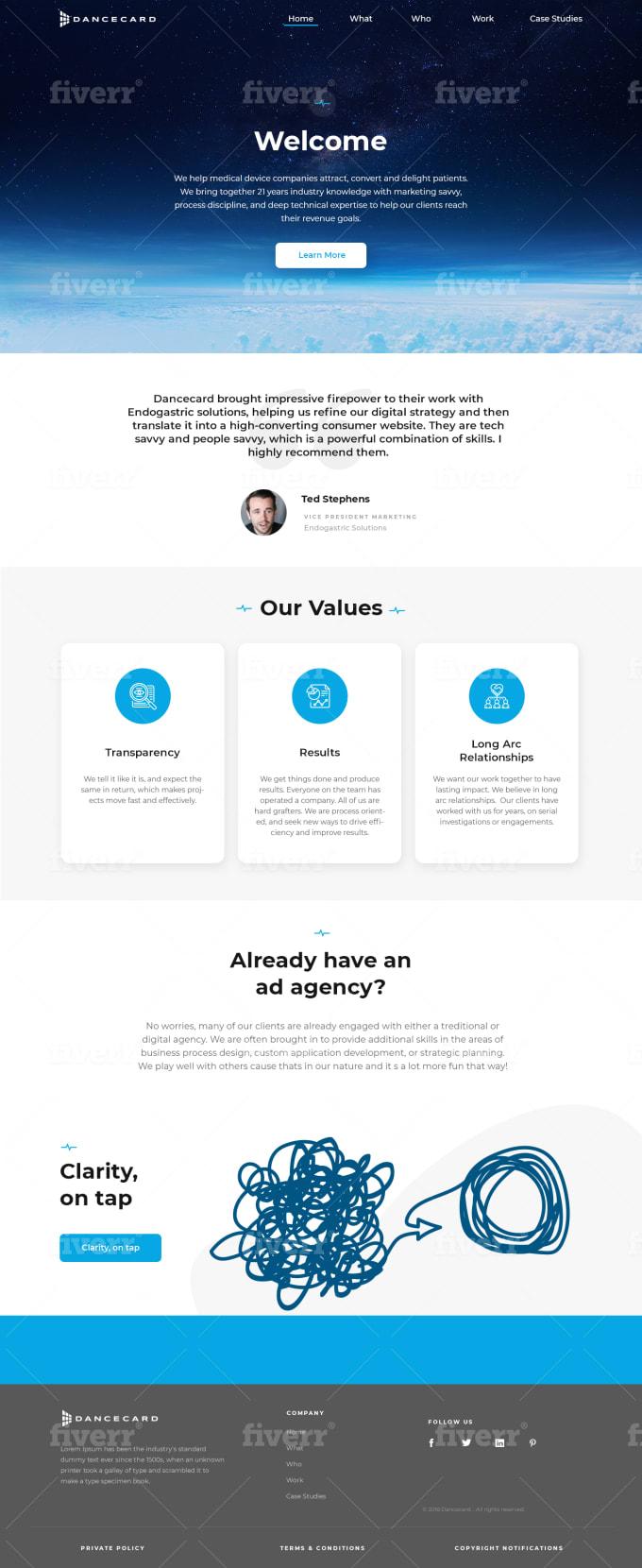 I will design a creative and unique website in html, CSS, bootstrap & JavaScript