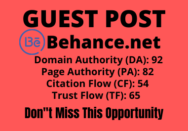 Write and Publish a Guest Post (with 1000 words) on behance.net DA 92 Dofollow Link
