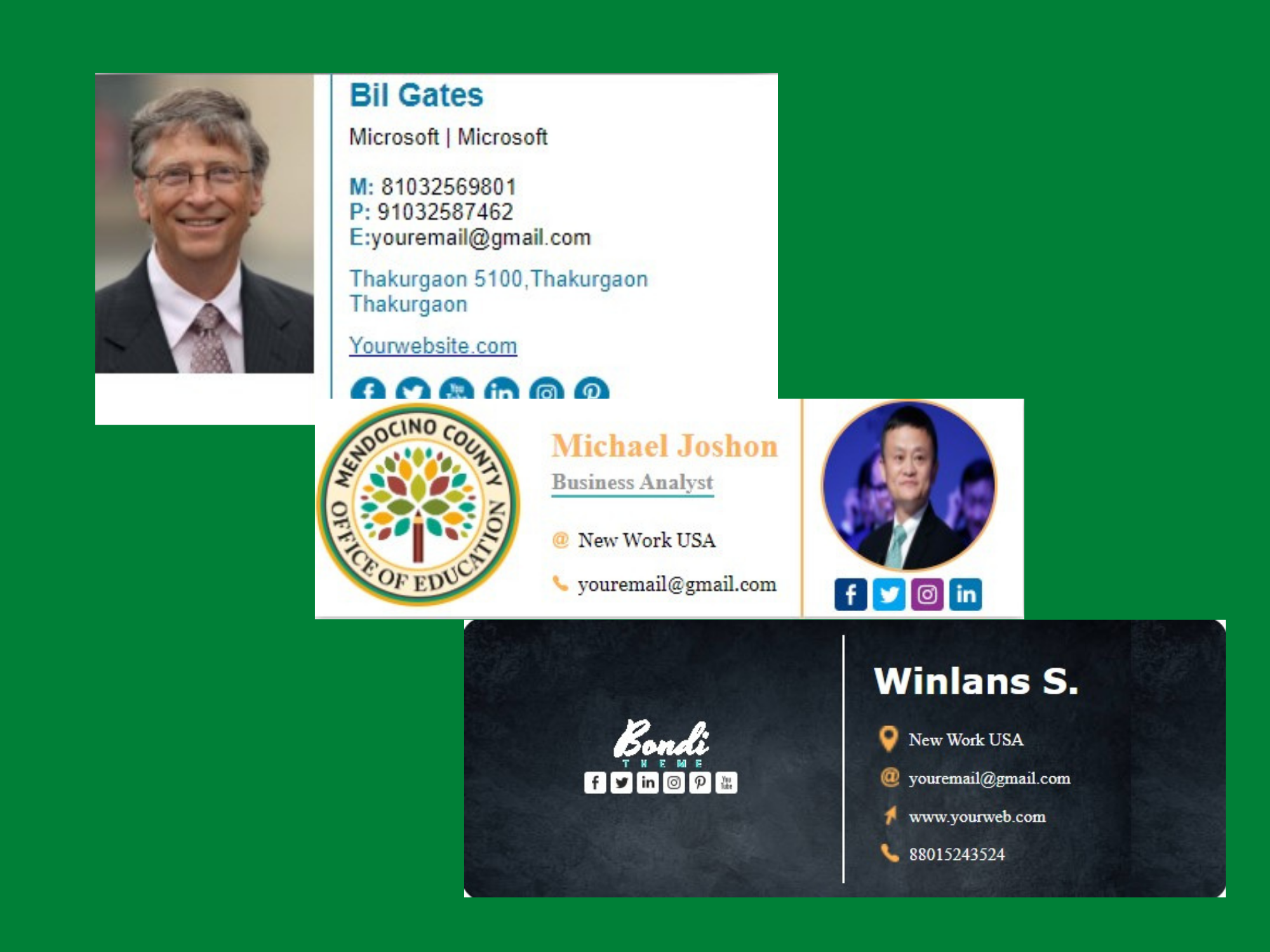 I will create a professional clickable design HTML email signature