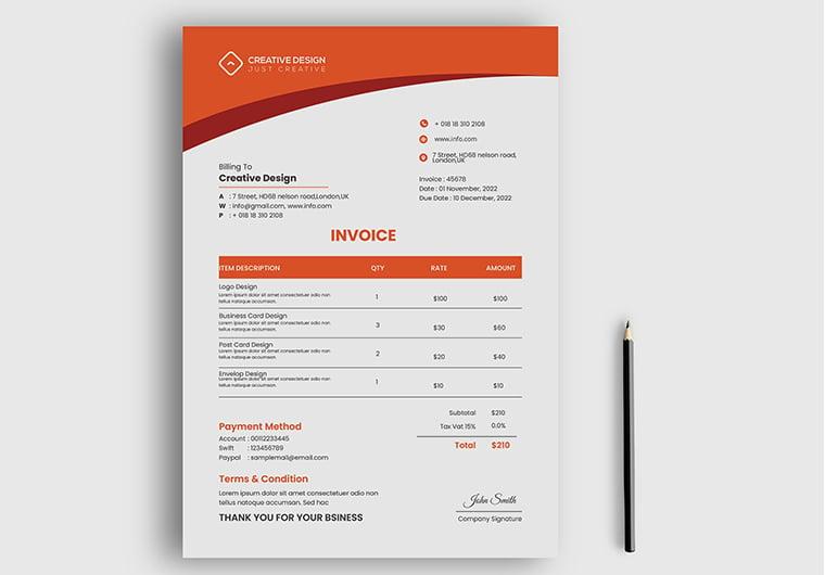 I will do invoice template design