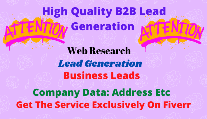Find 100 targeted b2b lead generations on your niche