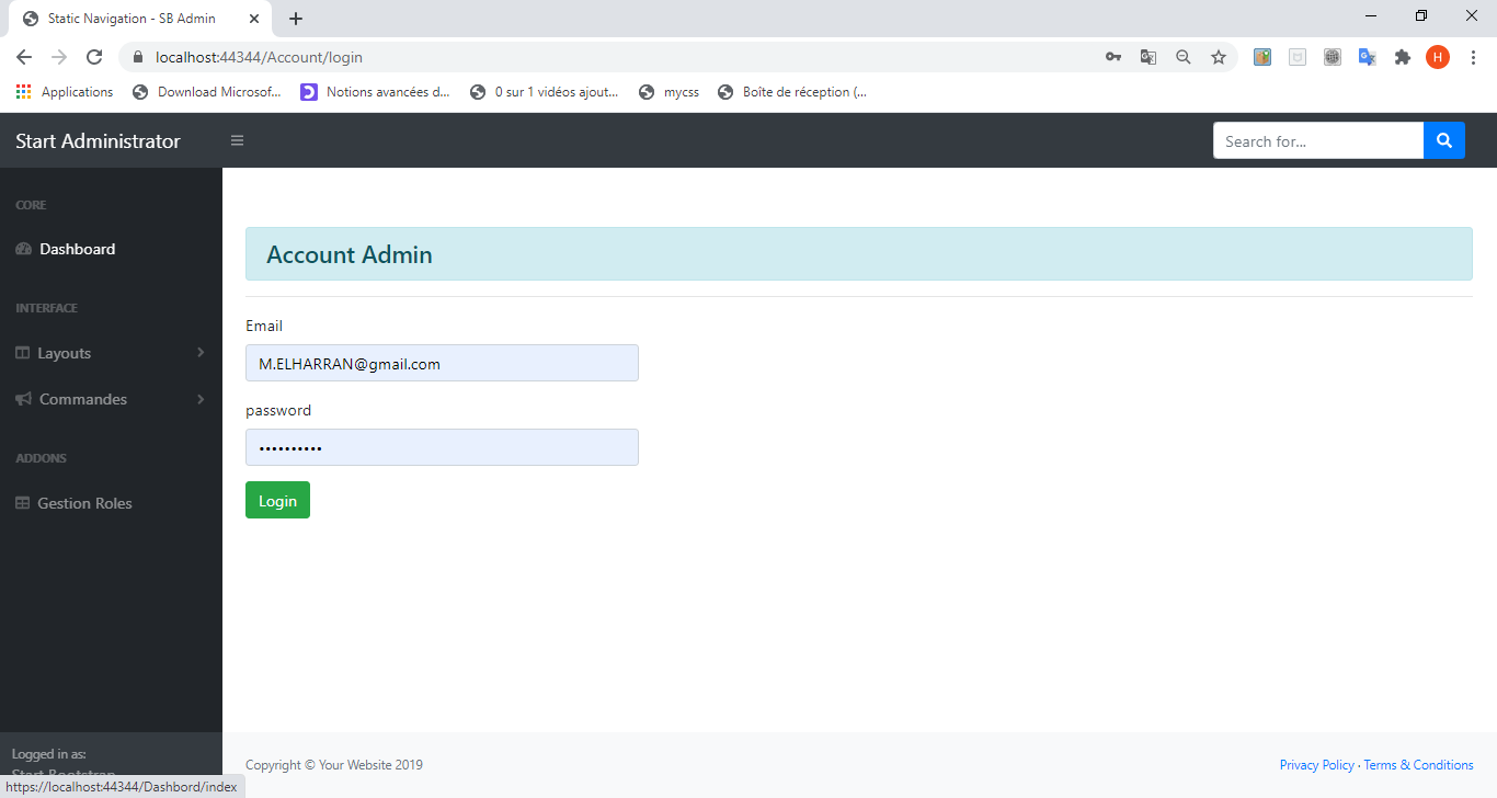 Boutique shop to natural materials with Dashboard, technology used: ASP.NET Core Web MVC, JavaScript