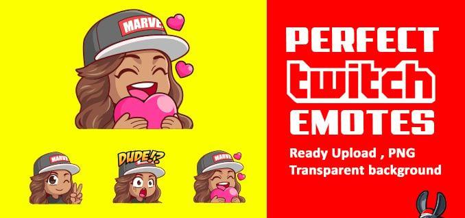 I will create custom twitch emotes and sub badge in 24 hours