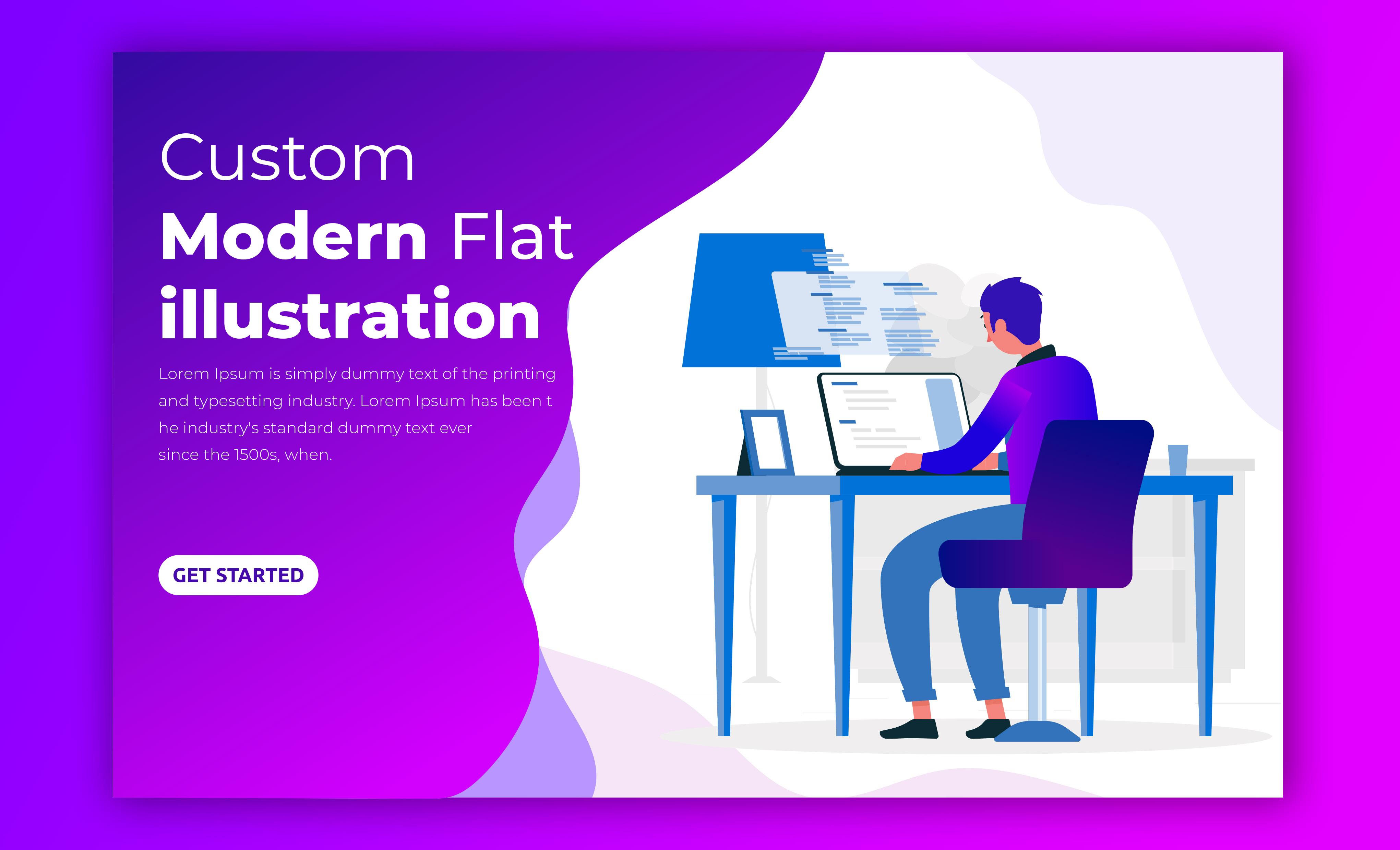I will design outstanding modern flat illustration for web mobile