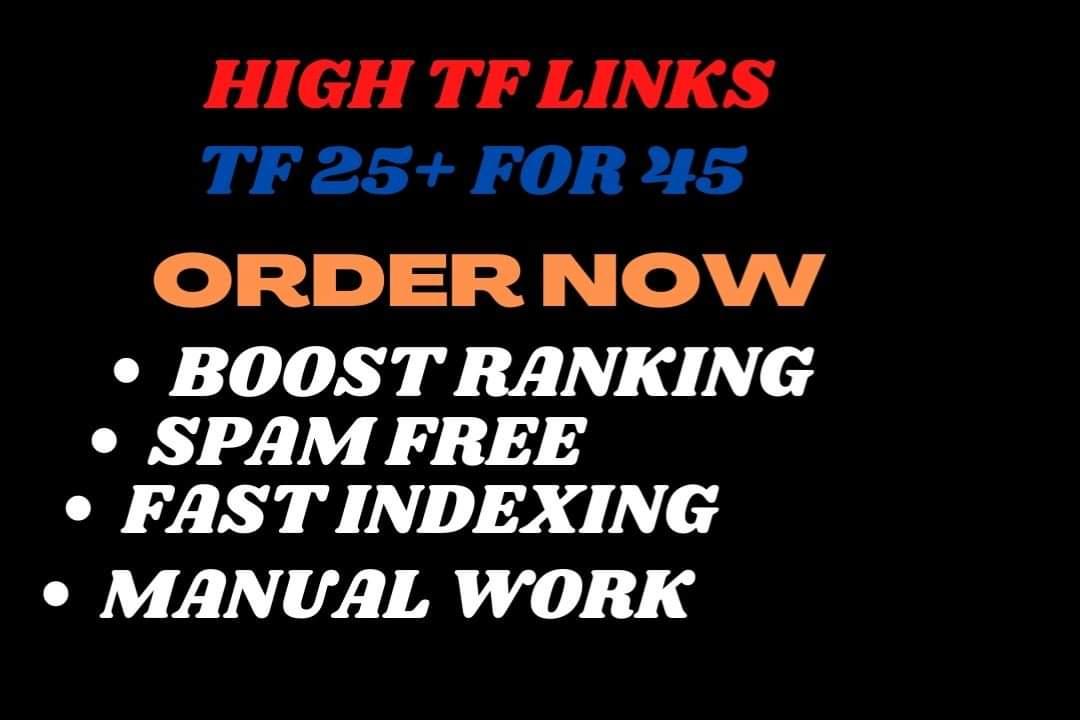 Add create 350 High-Quality TF 25+ HQ Dofollow homepage SEO Backlinks