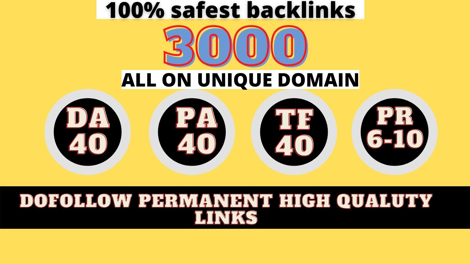 build 3000+ Permanent Web2.0 Backlink with High DA/PA/TF/CF On your homepage with unique website