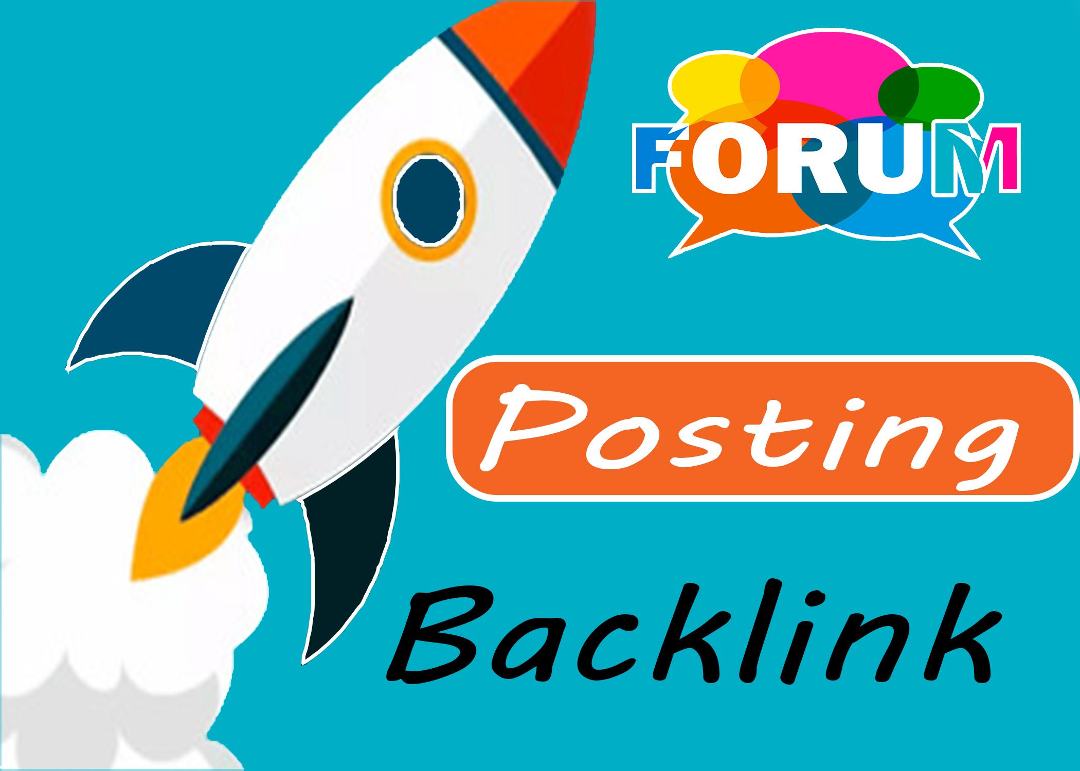  60 high quality Create Manually DofoIIow Forum Posting Backlink