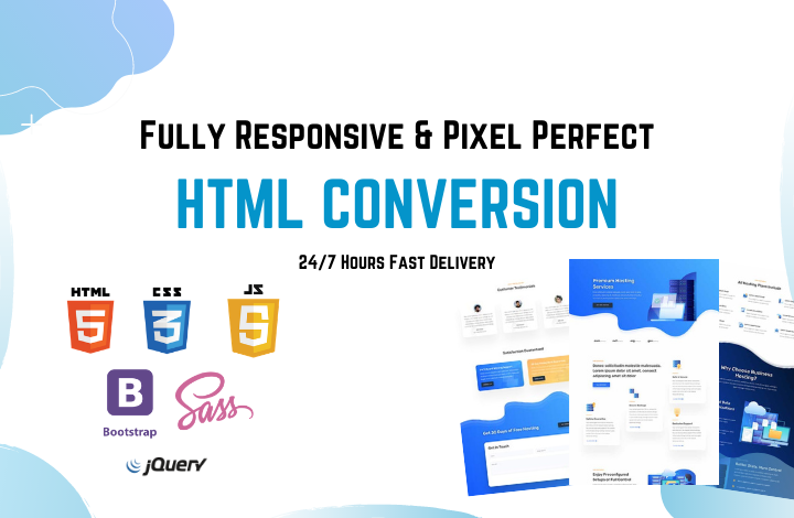 I will convert website design, psd to html, xd to html responsive