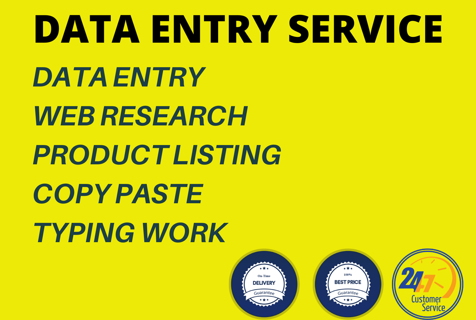I will do data entry, copy paste, product listing, and typing work