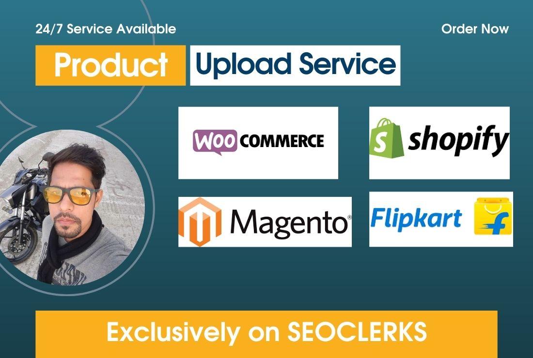 Upload your product on shopify, woocommerce, magento, flipkart etc e-commerce store