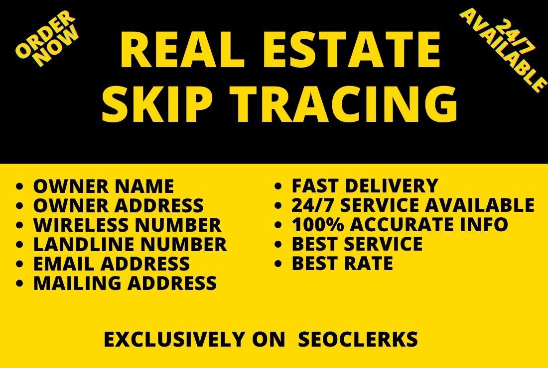 I will collect property owner information for real estate business by skip tracing 
