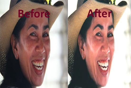 I will do professional skin retouching within 24 hours
