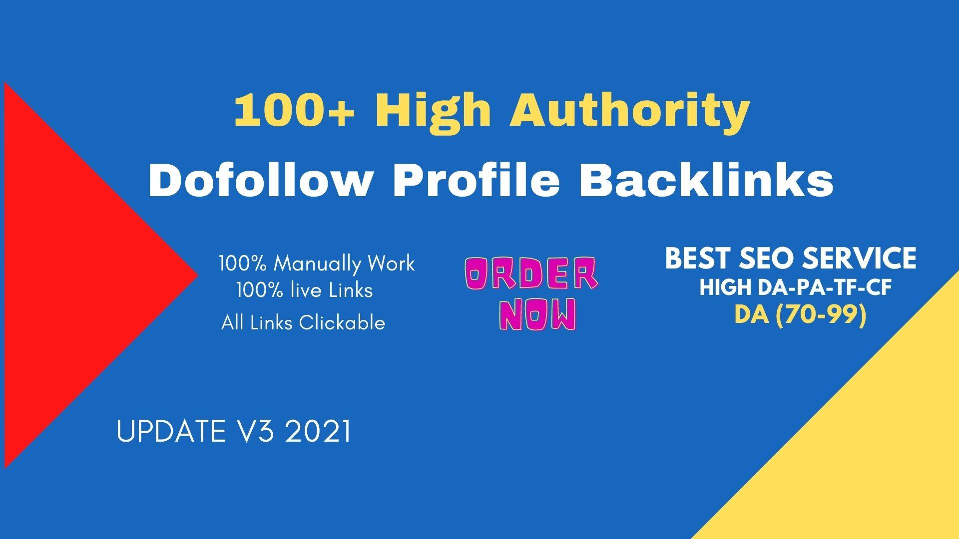 100 SEO manual link building dofollow profile backlinks high da tf cf white hat