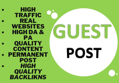 Manually 10 Guest Posts On High Metrics Unique Blogs, Skyrocket Your Website