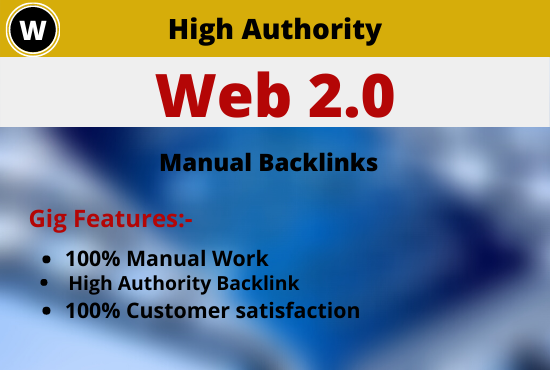 I will give 10 High Authority DA PA Web2.0 Backlinks to create huge web traffic