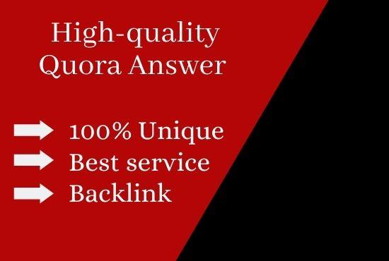 Promote your website 20 Quora answer with your keyword & URL 