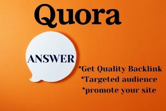 Write and publish 12 High quality quora answer with your website URL