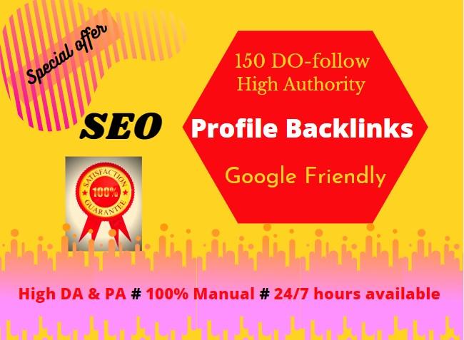 I will do high quality 150 profile backlinks manually