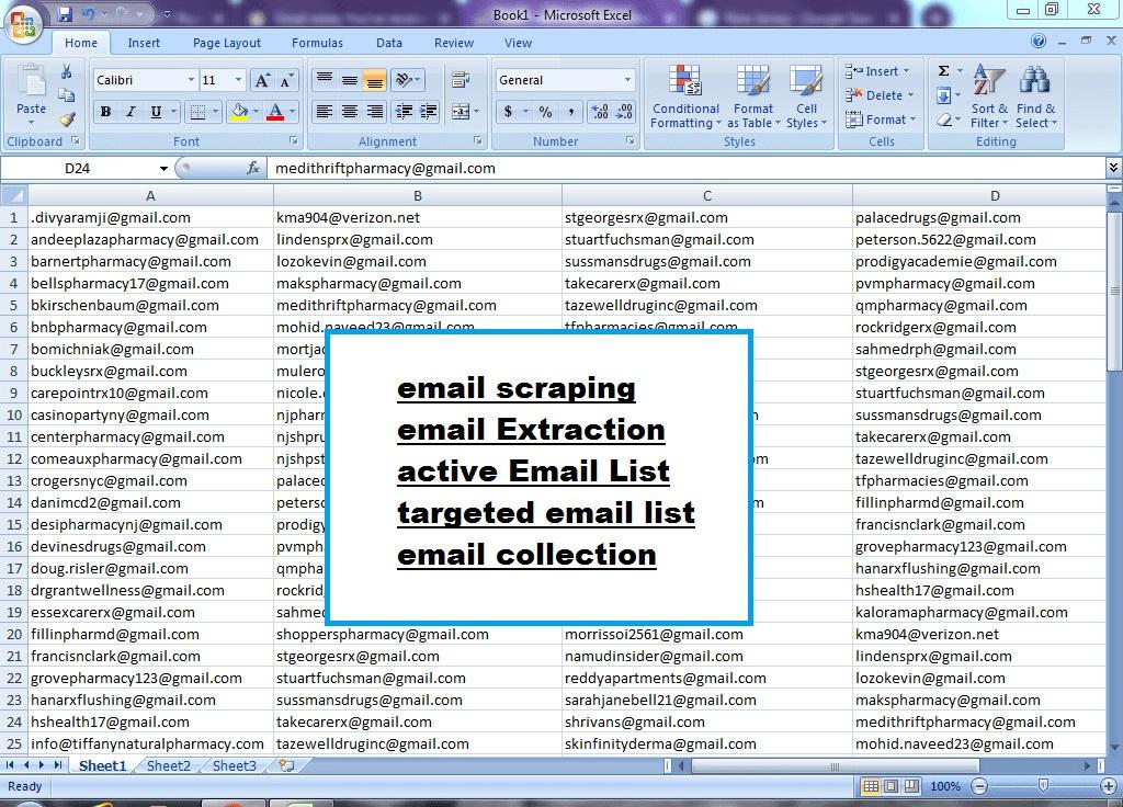 I will collect niche targeted 5K Bulk email lists in Location Based