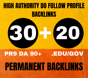  I will manually create 30 pr9 profile backlinks+20 EdU/gov backlinks from HQ websites 